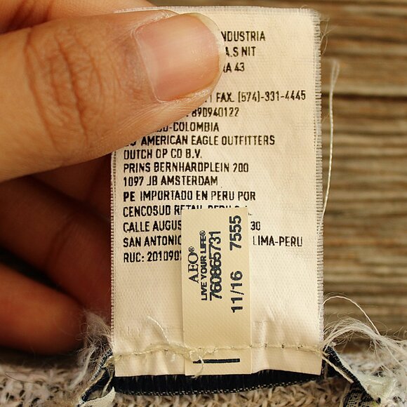 'American Eagle Outfitters' 2016 gray cotton pull draw string ribbed sweater - Picture 4 of 4